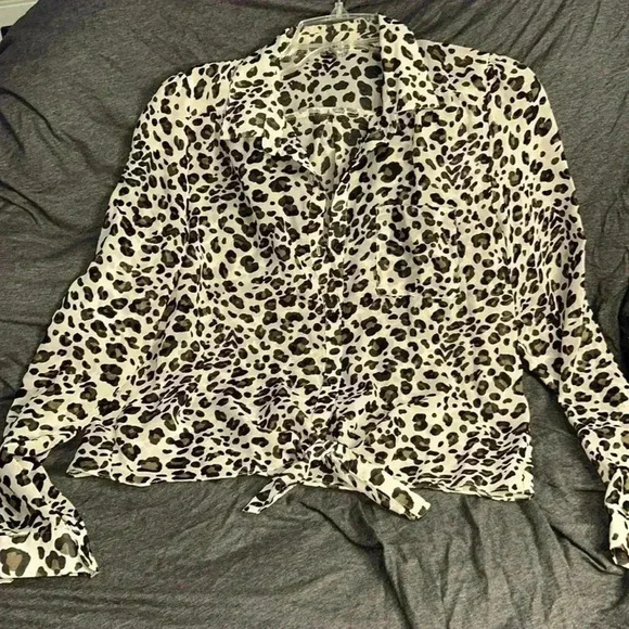 Animal print sheer shirt, size medium by Charlotte Russe. - Picture 1 of 5